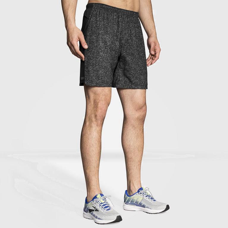 Brooks Sherpa 7 2-In-1 Mens Running Shorts - Grey - Philippines (754823OFU)